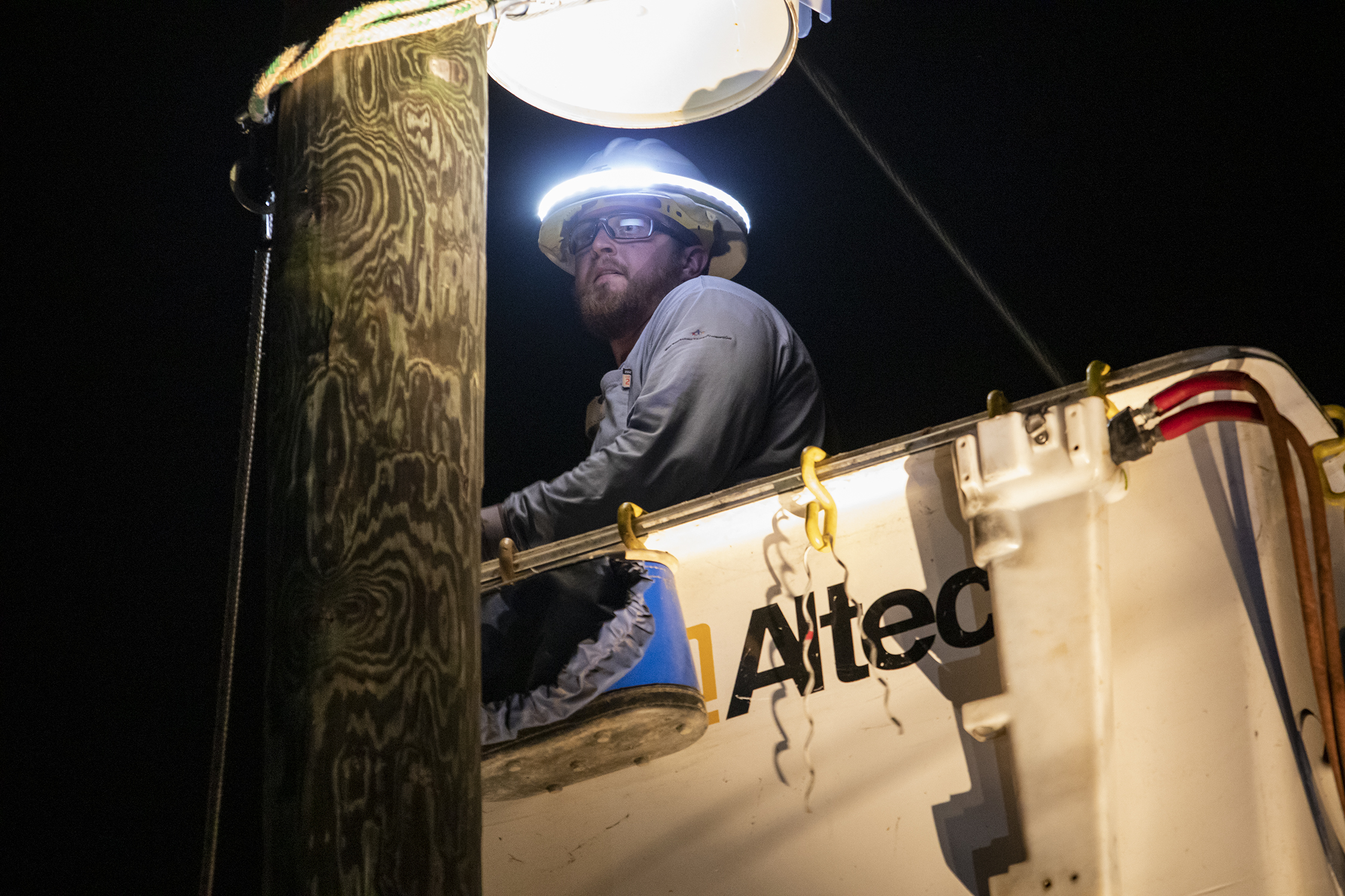 MTE line crews worked through the night to restore power.