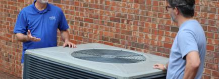 MTE EnergyPro talking to member by HVAC unit